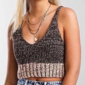 Intimately Free People Here All Day Brami Sweater Knit Cami Cropped Tank-M